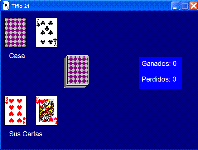 Pantalla Tiflo Cartas 21.